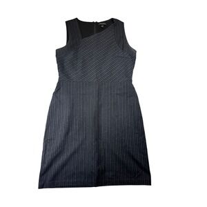 Banana Republic Dress Womens‎ 14 Gray Pinstripe Sleeveless Career Office Sheath